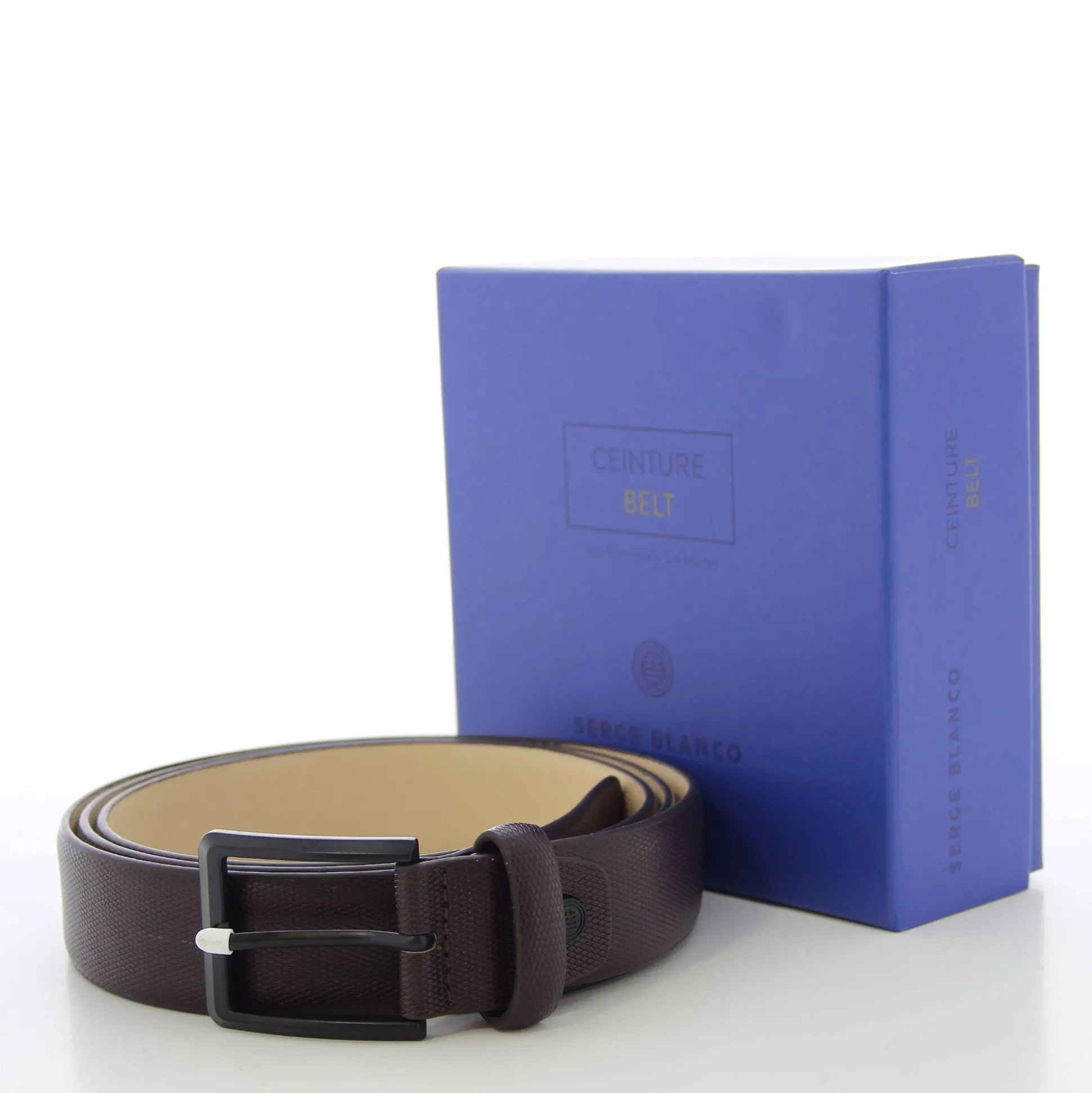 Serge Blanco Ceinture cuir graine mat avec boucle*Homme Ceintures