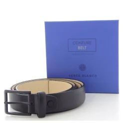 Serge Blanco Ceinture cuir graine mat avec boucle*Homme Ceintures