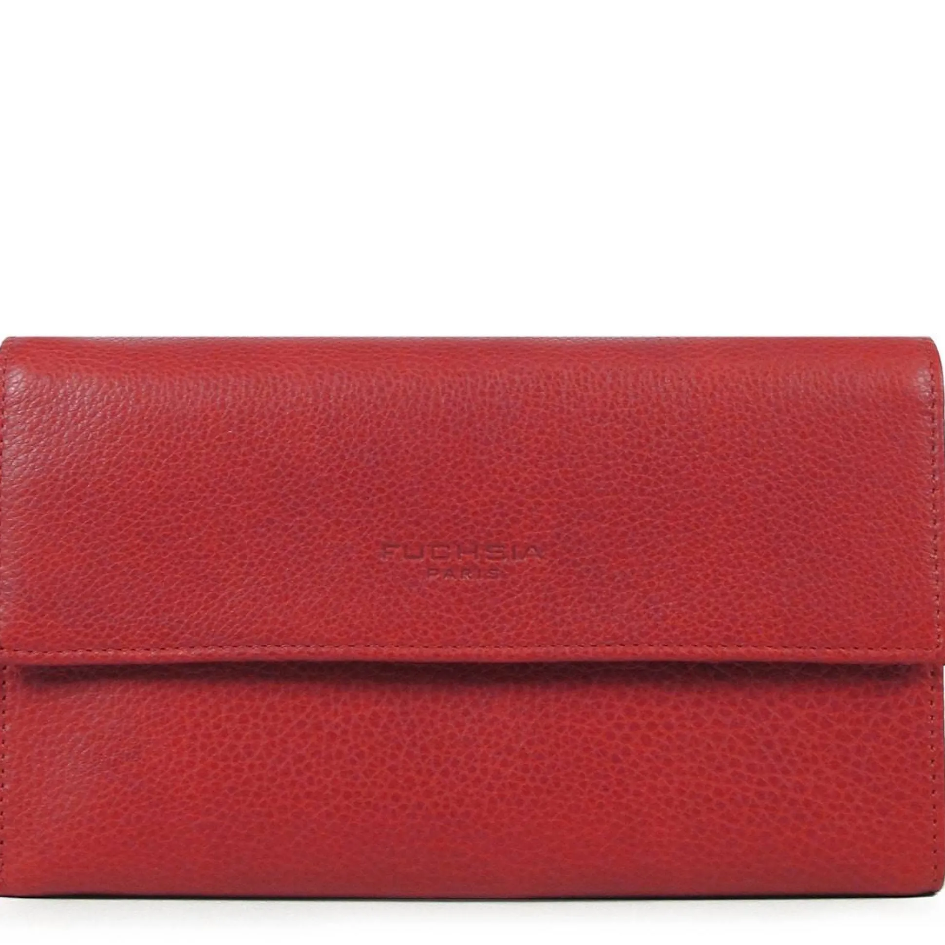 Fuchsia Compagnon a rabat cuir vachette Saxo*Femme Portefeuilles Femme