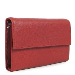 Fuchsia Compagnon a rabat cuir vachette Saxo*Femme Portefeuilles Femme