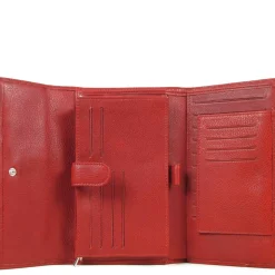 Fuchsia Compagnon a rabat cuir vachette Saxo*Femme Portefeuilles Femme