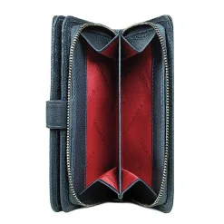 Fuchsia Compagnon zippe cuir graine Saxo*Femme Portefeuilles Femme