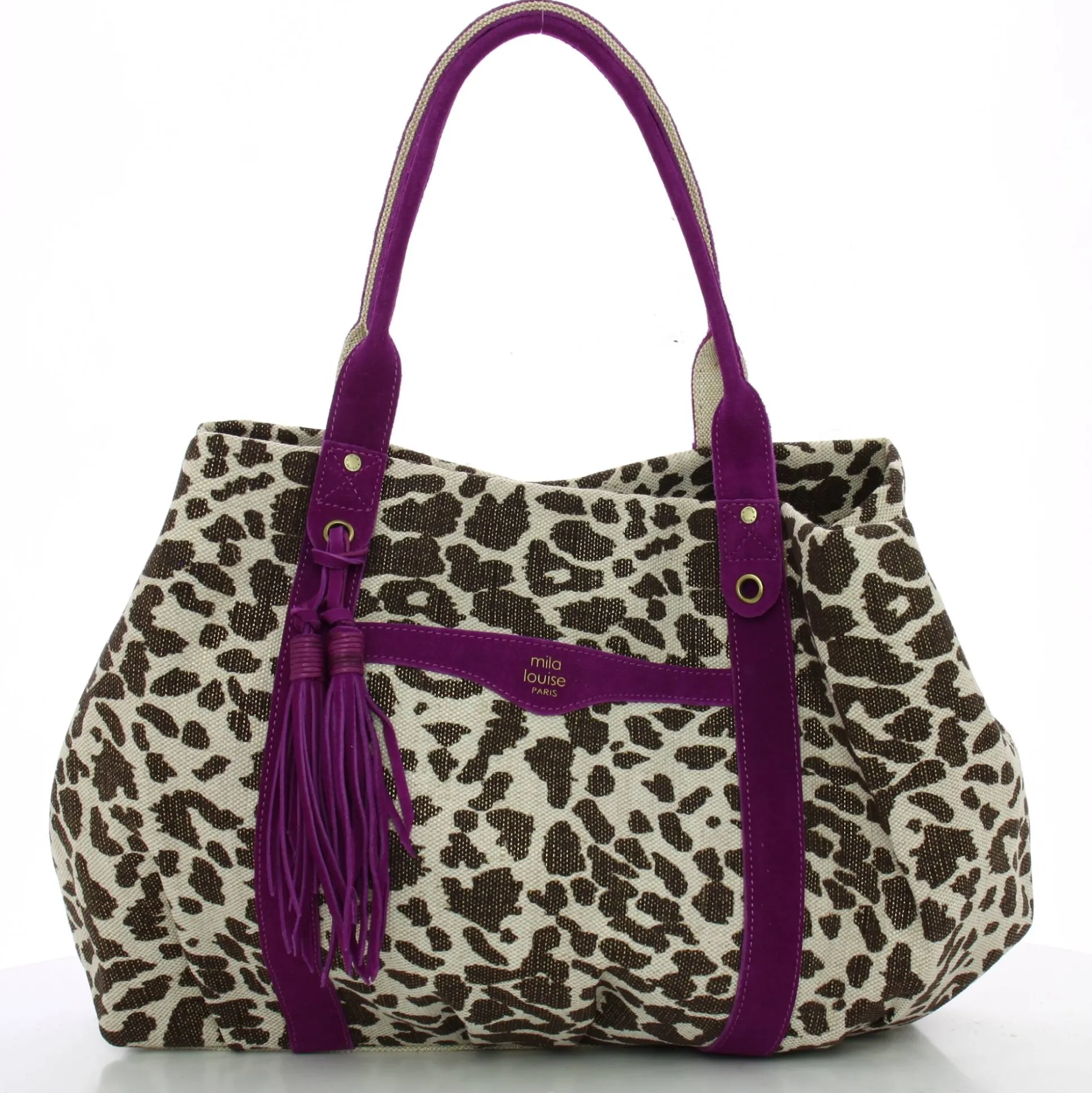 Mila Louise Grand cabas zippe Colette LP leopard*Femme Sacs Cabas