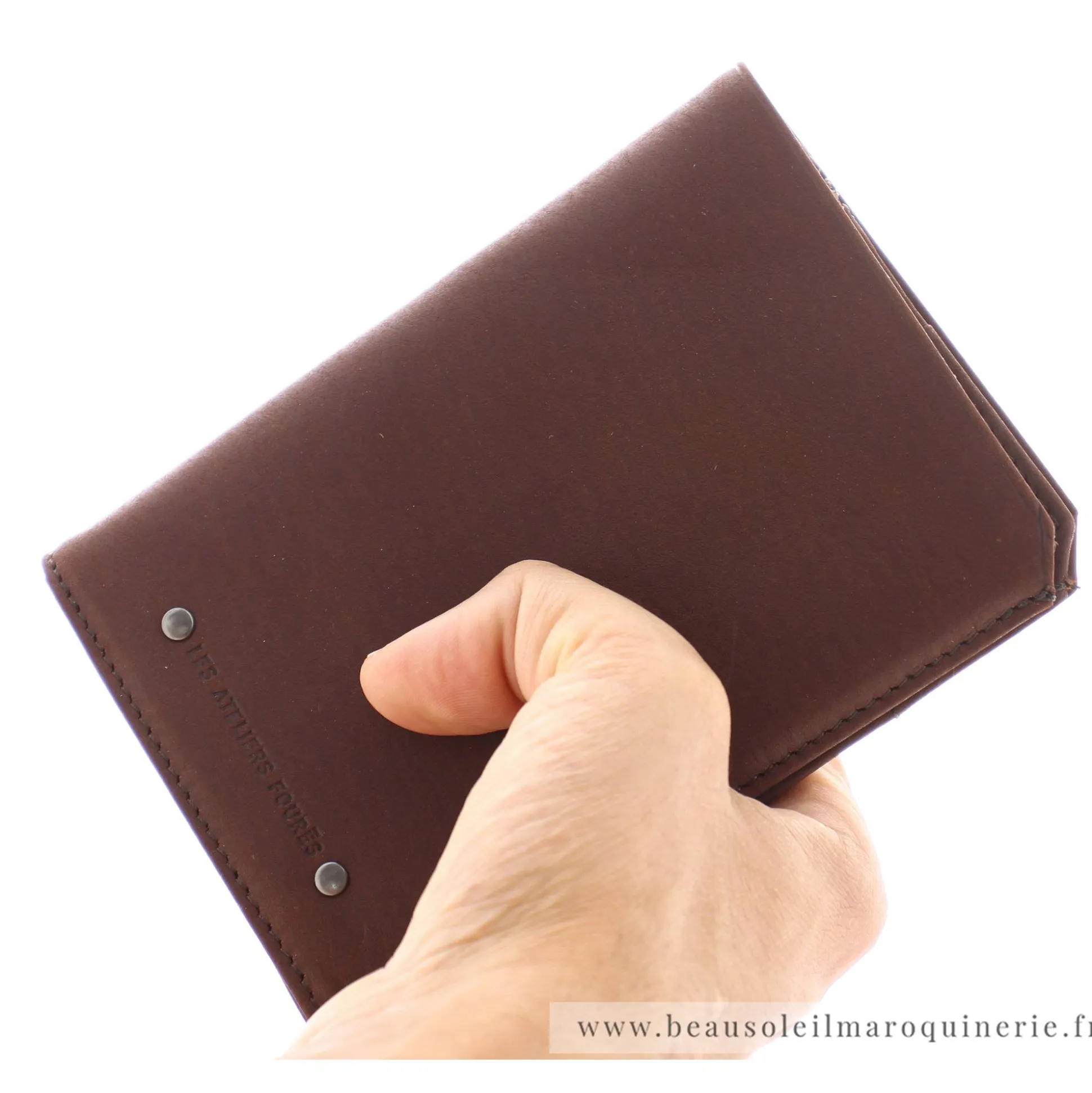 Les Ateliers Foures Grand portefeuille Promethee rabat cartes Baroudeur*Homme Portefeuilles Homme