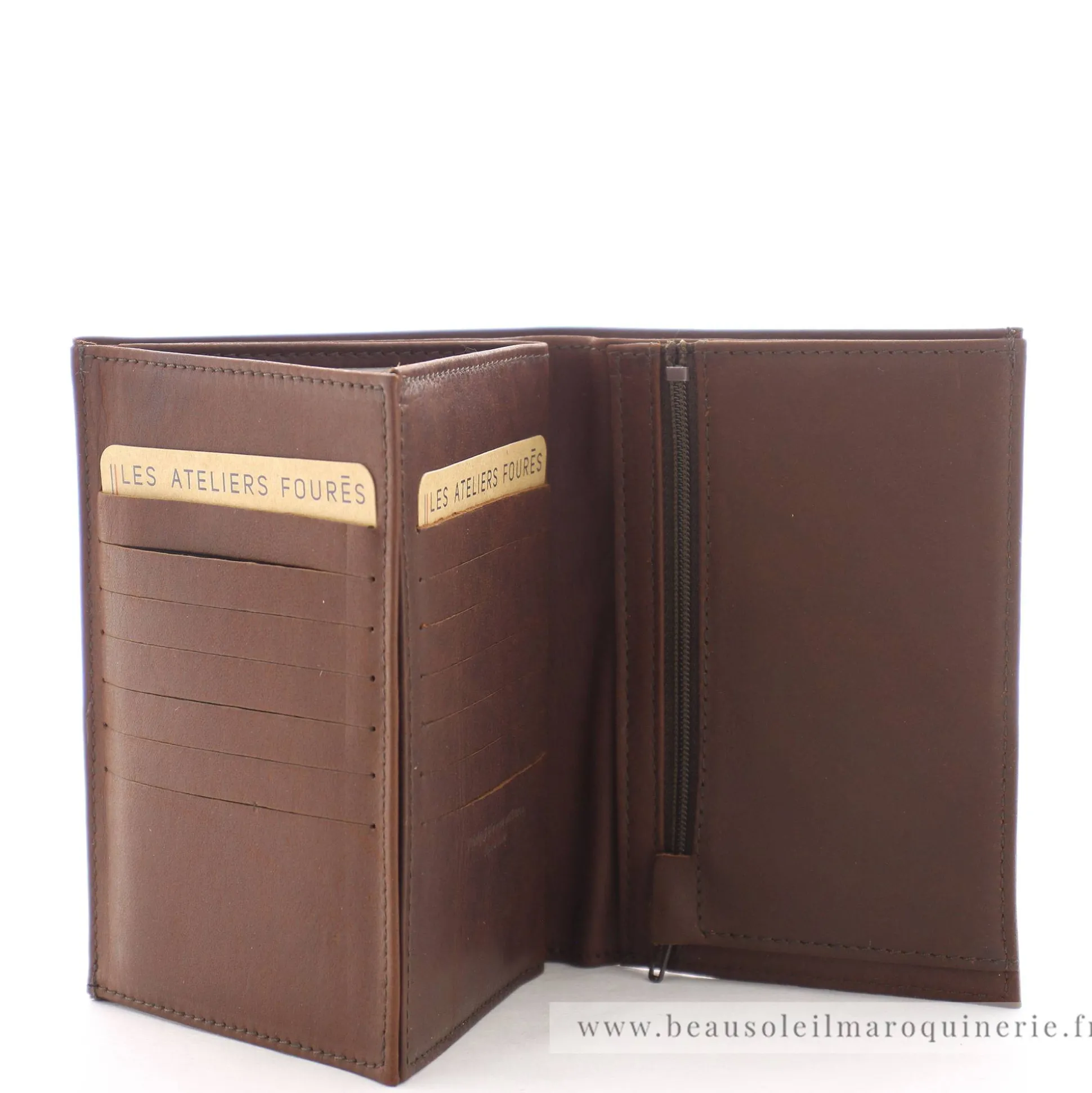 Les Ateliers Foures Grand portefeuille Promethee double rabat Baroudeur*Homme Portefeuilles Homme