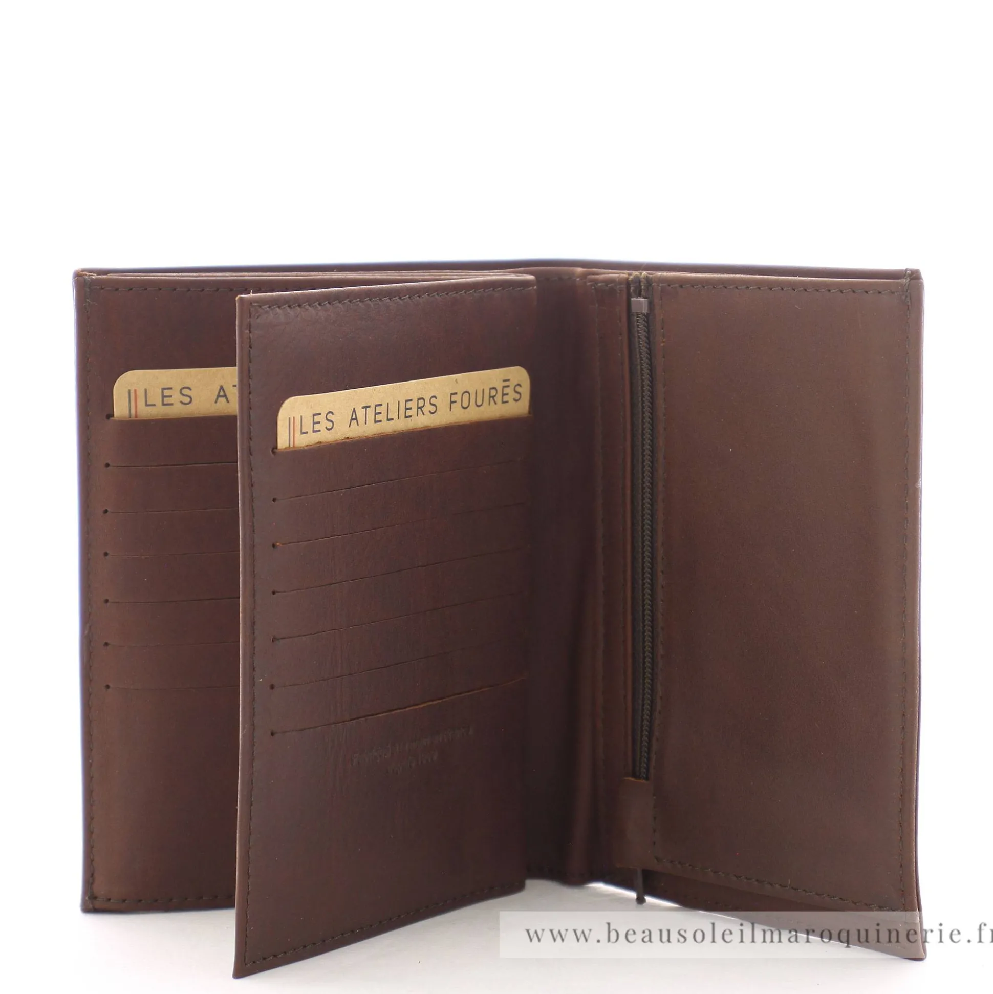 Les Ateliers Foures Grand portefeuille Promethee double rabat Baroudeur*Homme Portefeuilles Homme