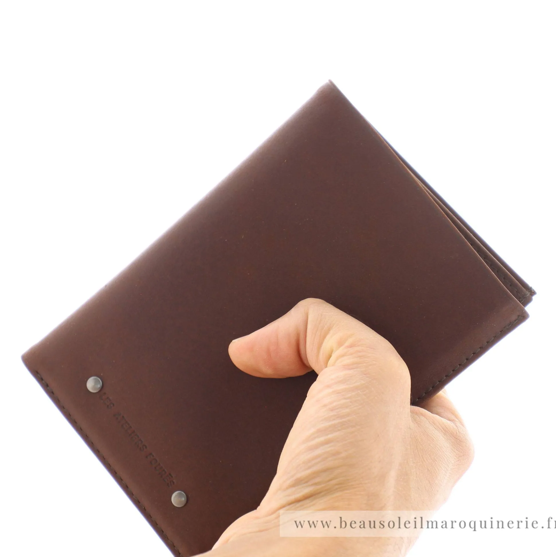 Les Ateliers Foures Grand portefeuille Promethee double rabat Baroudeur*Homme Portefeuilles Homme