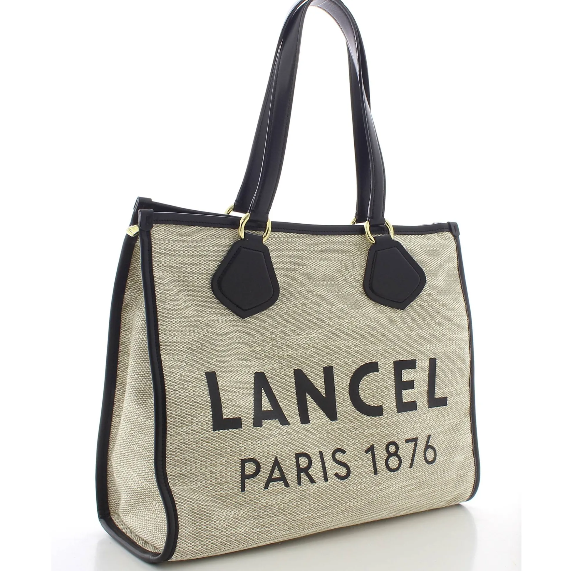 Lancel Grand sac cabas zippe L Summer Tote en jute*Femme Sacs Cabas
