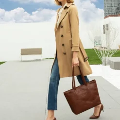 Arthur Aston Grand sac shopping Edith en cuir*Femme Sacs Porté Épaule