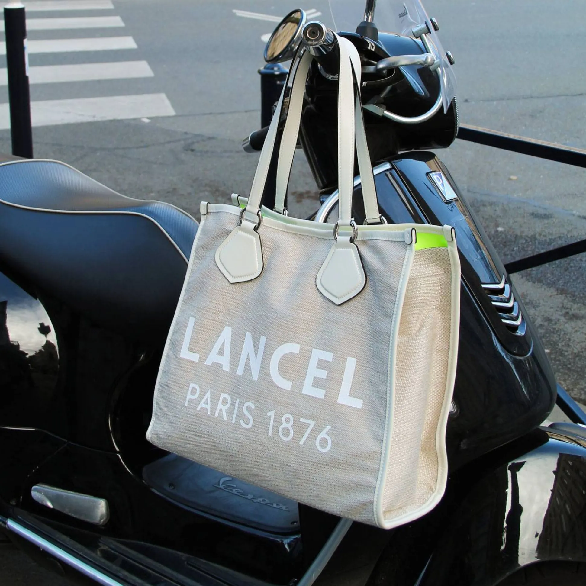 Lancel Grand sac Summer Tote L toile de jute*Femme Sacs Cabas