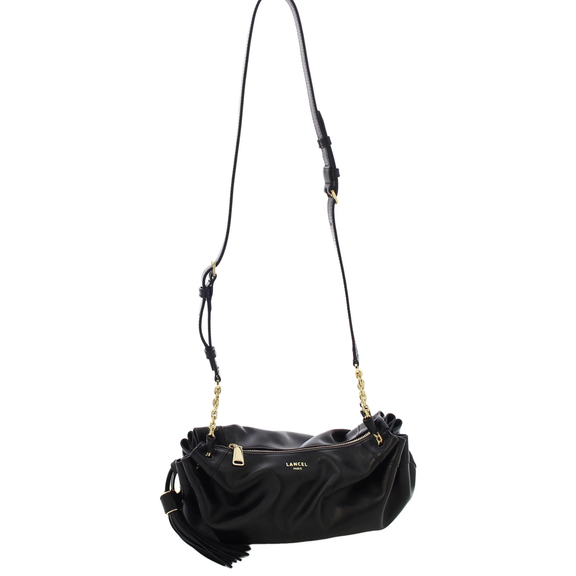 Lancel Mini sac zippe Mabelle cuir avec pompons*Femme Sacs Bandoulière