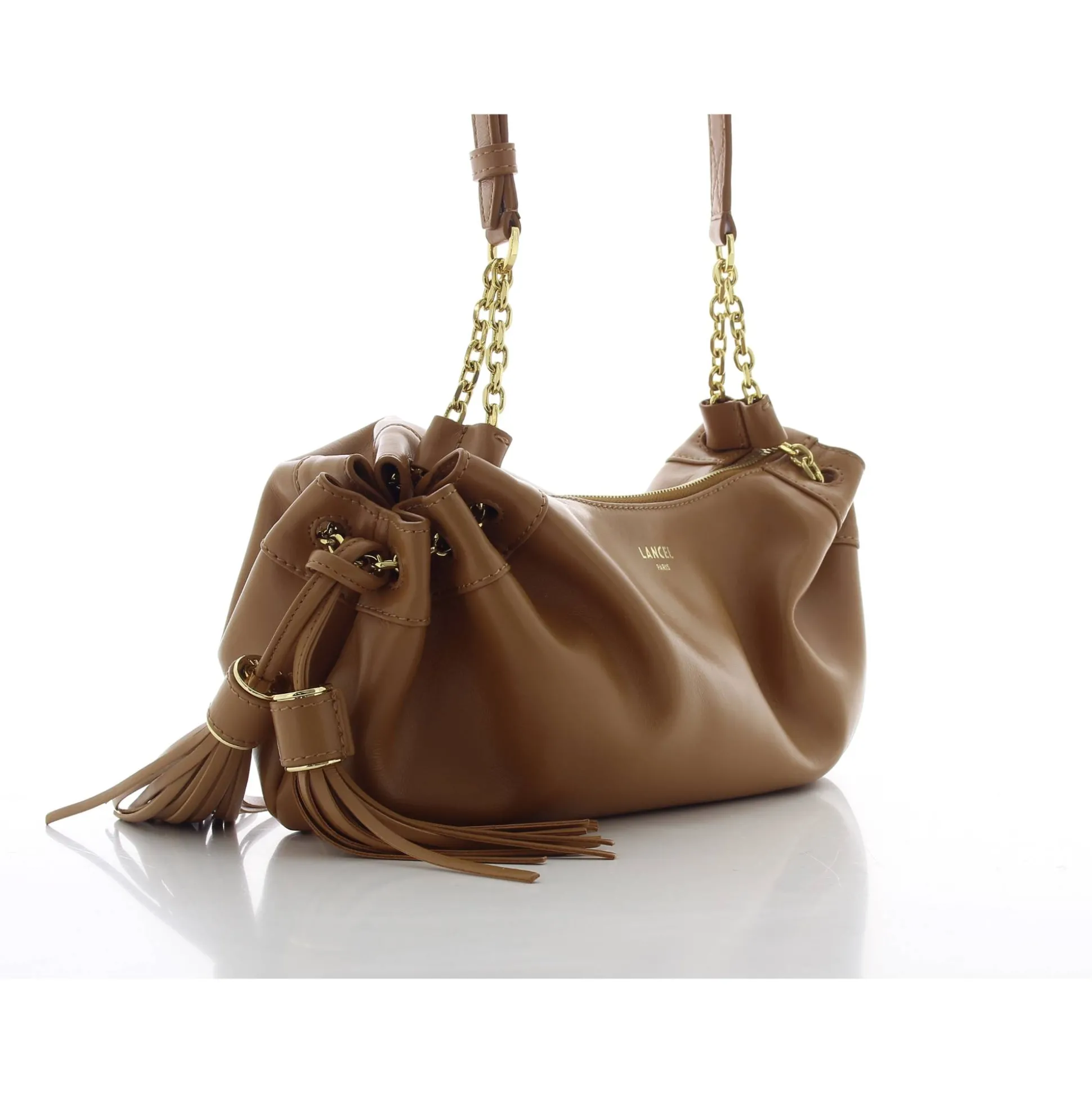 Lancel Mini sac zippe Mabelle cuir avec pompons*Femme Sacs Bandoulière