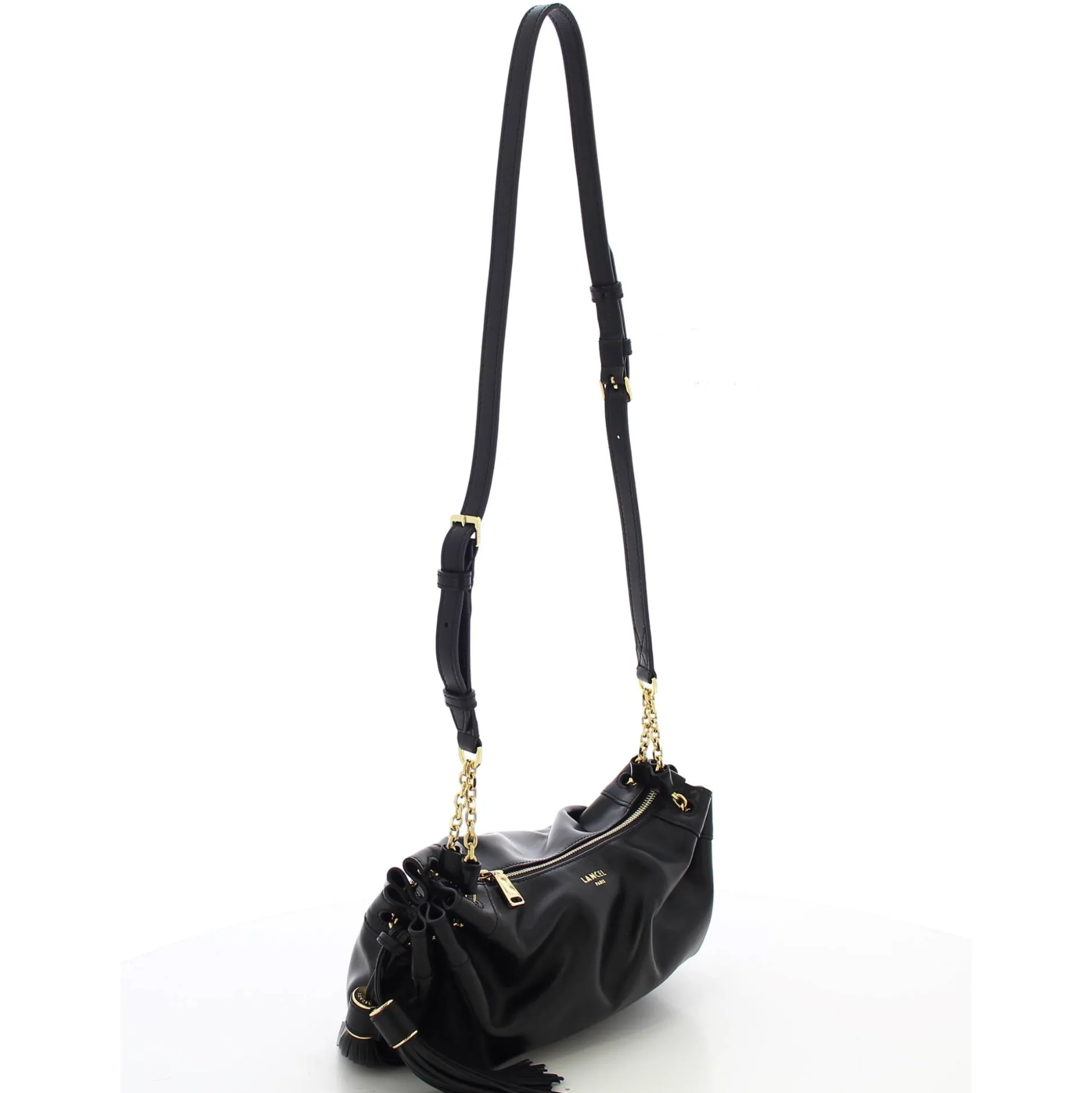 Lancel Mini sac zippe Mabelle cuir avec pompons*Femme Sacs Bandoulière