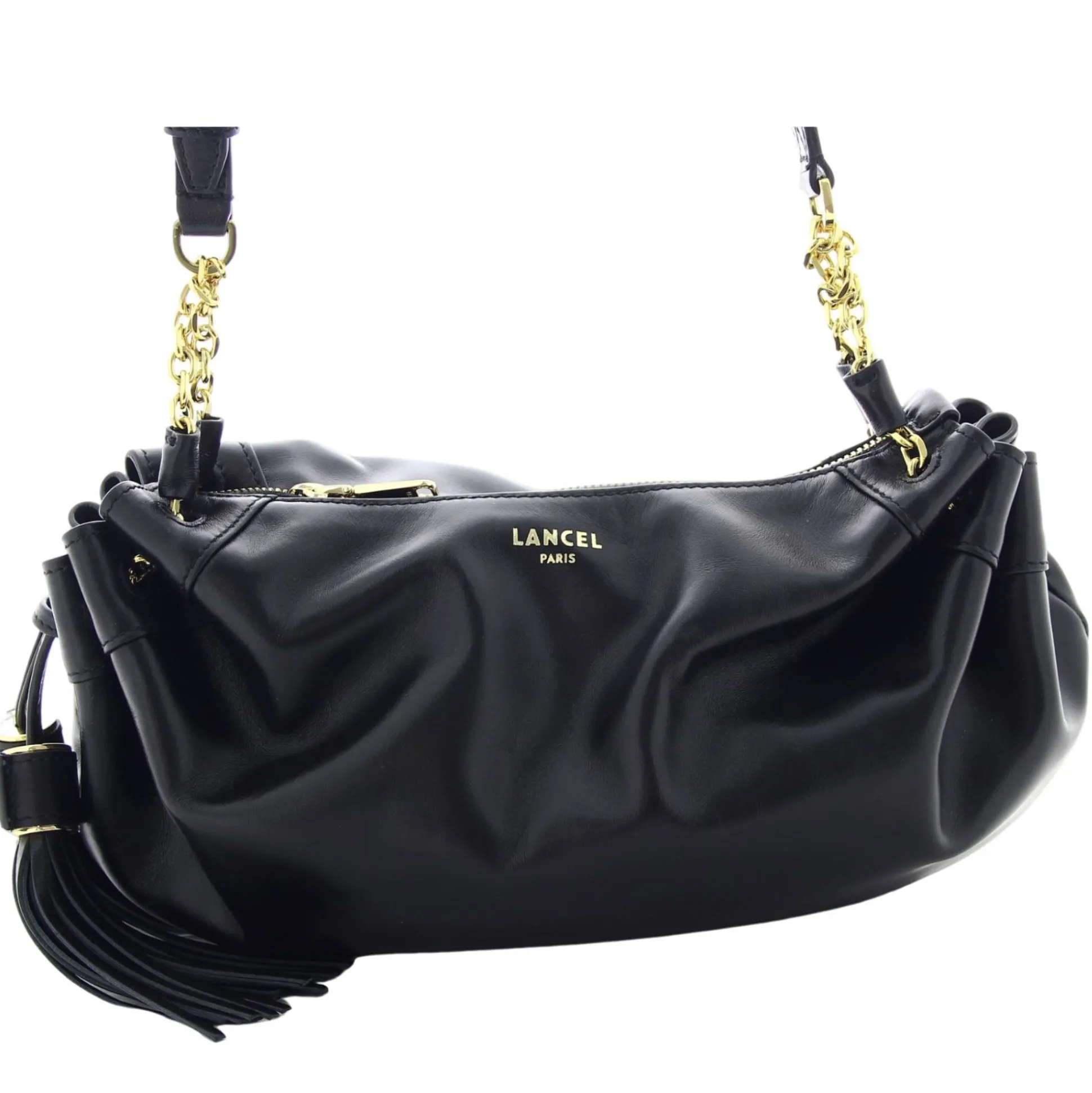 Lancel Mini sac zippe Mabelle cuir avec pompons*Femme Sacs Bandoulière