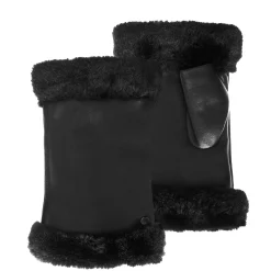 Isotoner Mitaines cuir d'agneau doubles fausse fourrure*Femme Gants Femme