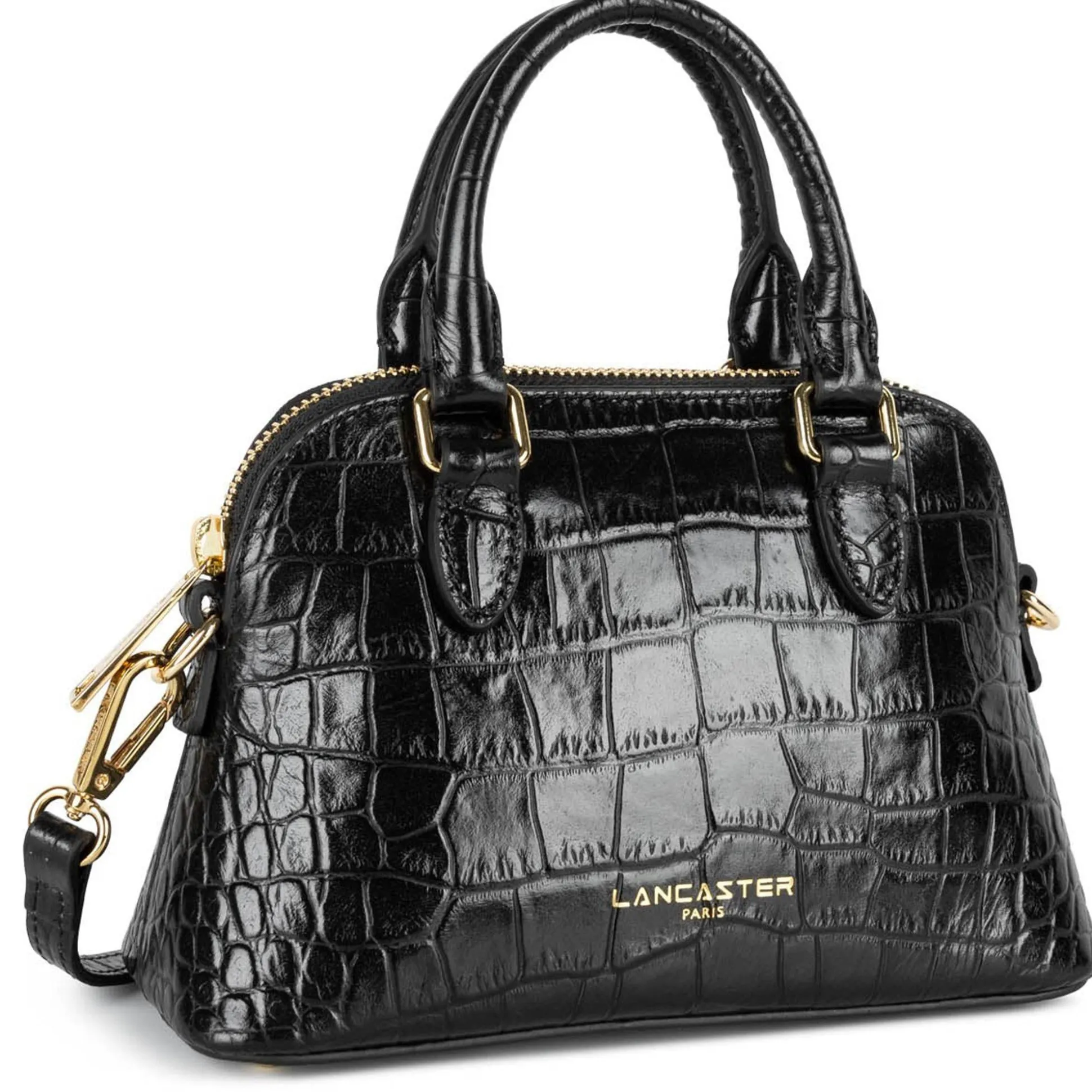 Lancaster Petit sac demi lune effet croco S Exo*Femme Sacs À Main