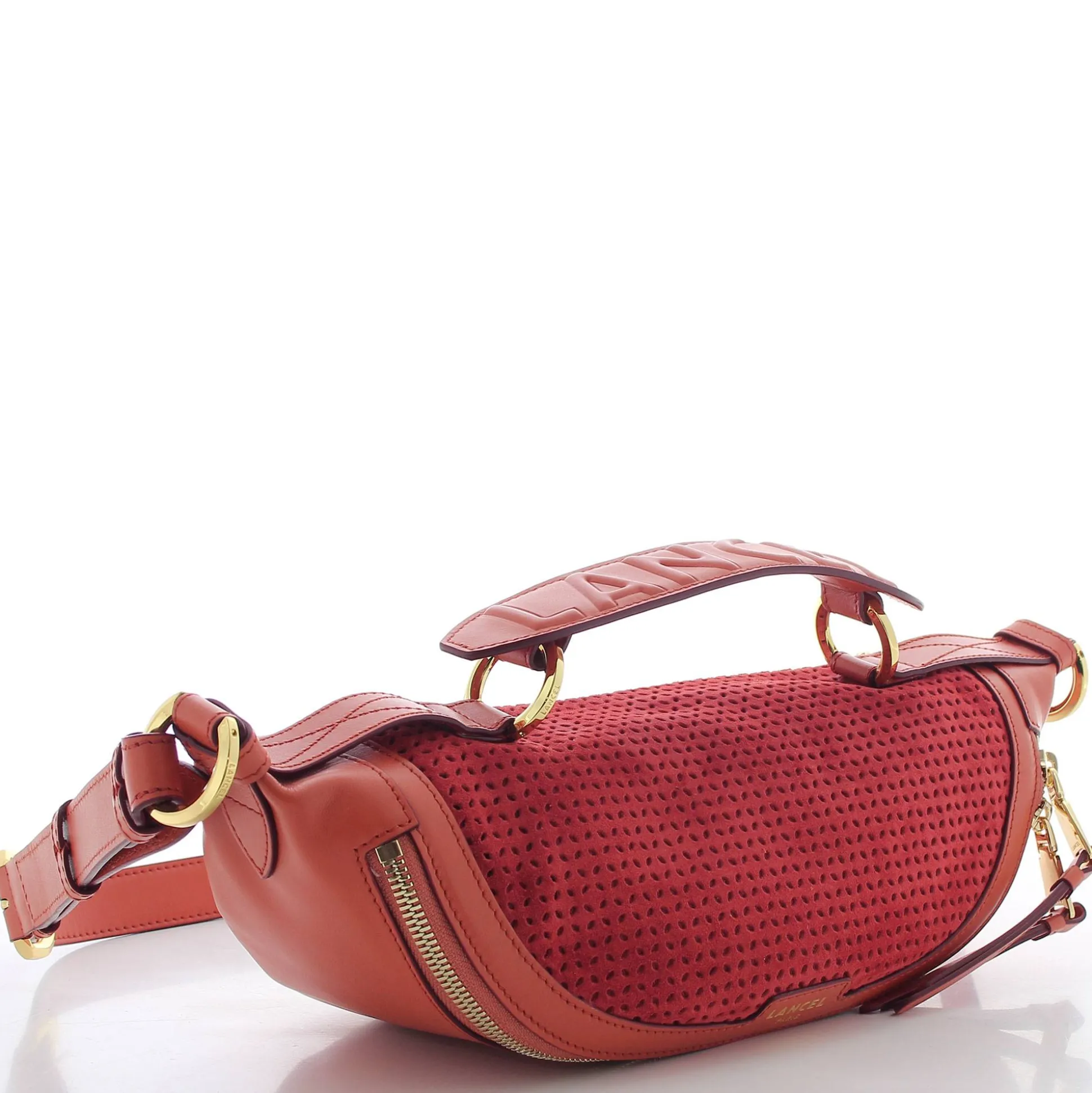 Lancel Petit sac porte croise Origami S cuir suede et lisse*Femme Sacs Bandoulière