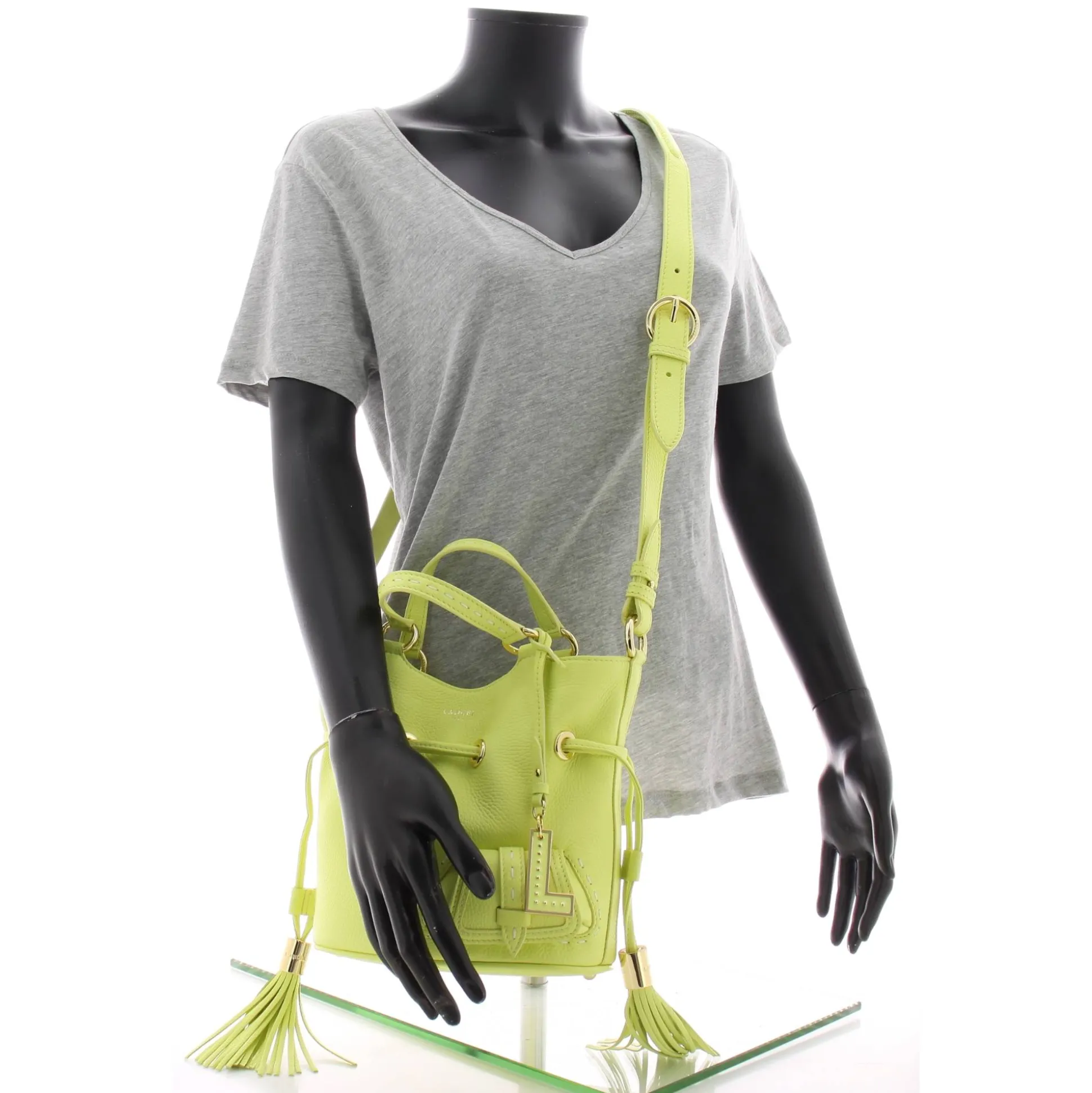 Lancel Petit sac seau cuir graine Premier Flirt*Femme Sacs Bandoulière