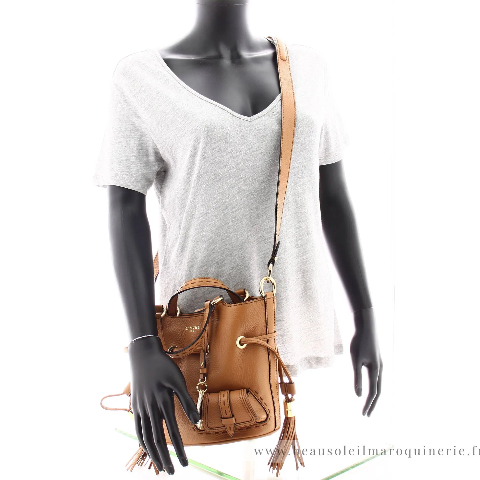 Lancel Petit sac seau cuir graine Premier Flirt*Femme Sacs Bandoulière