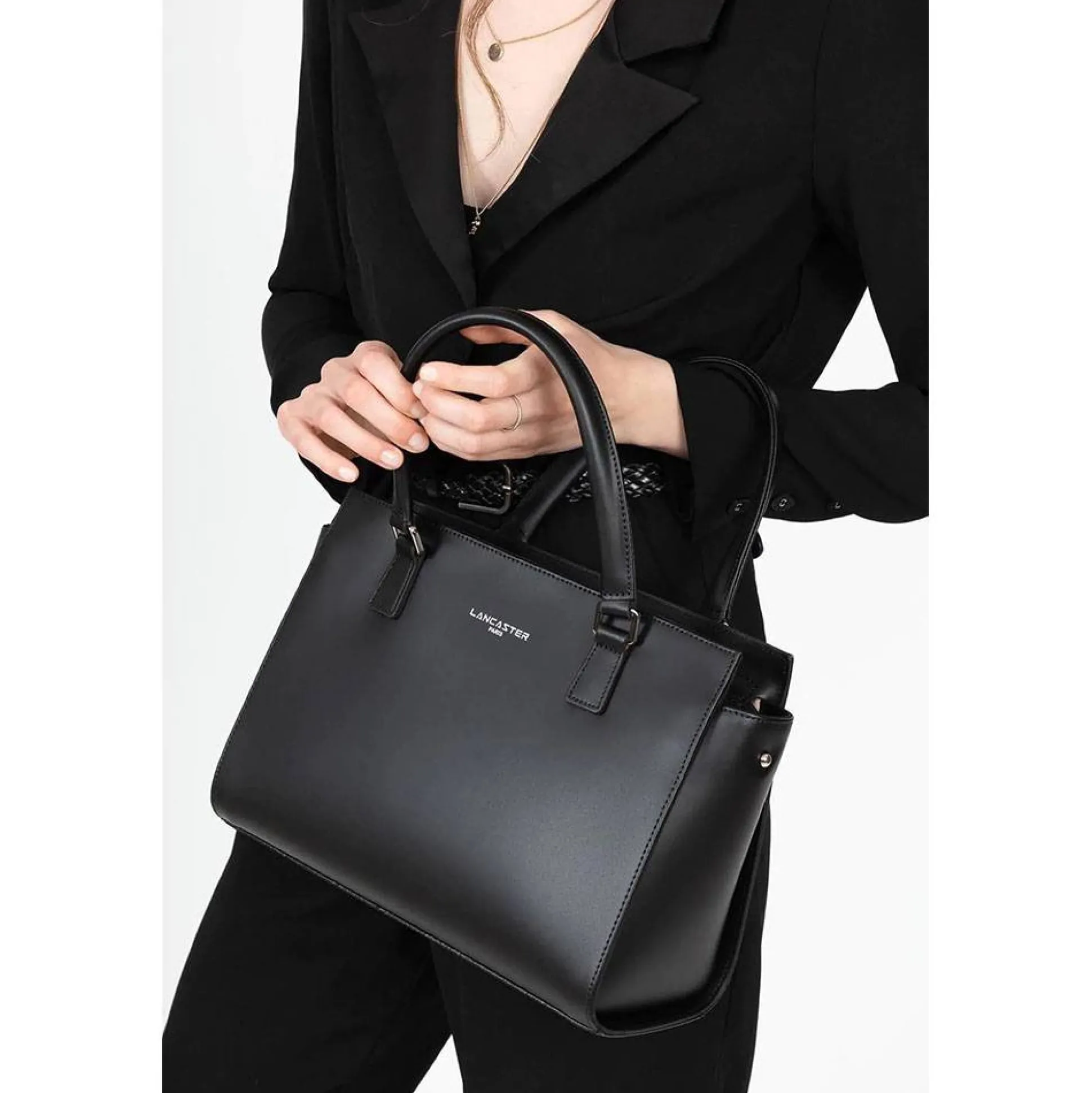 Lancaster Petit sac trapeze cuir lisse Smooth Fabrique en France*Femme Sacs À Main