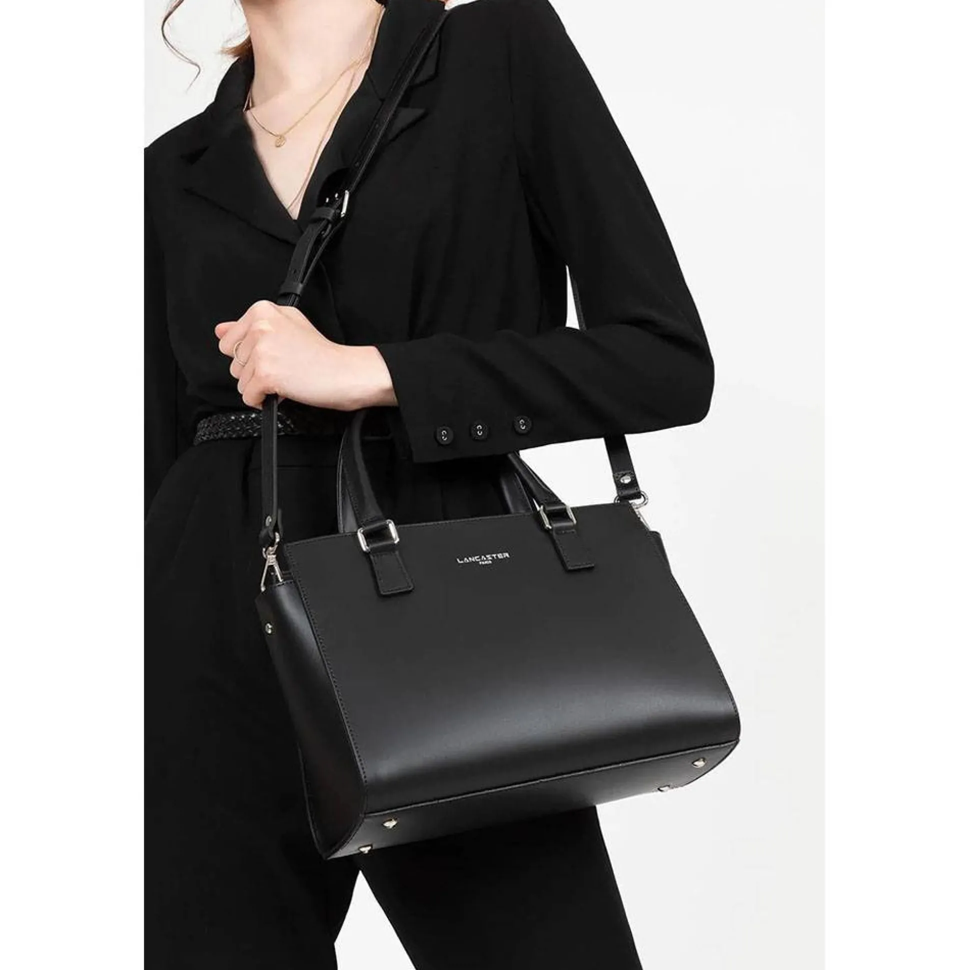 Lancaster Petit sac trapeze cuir lisse Smooth Fabrique en France*Femme Sacs À Main