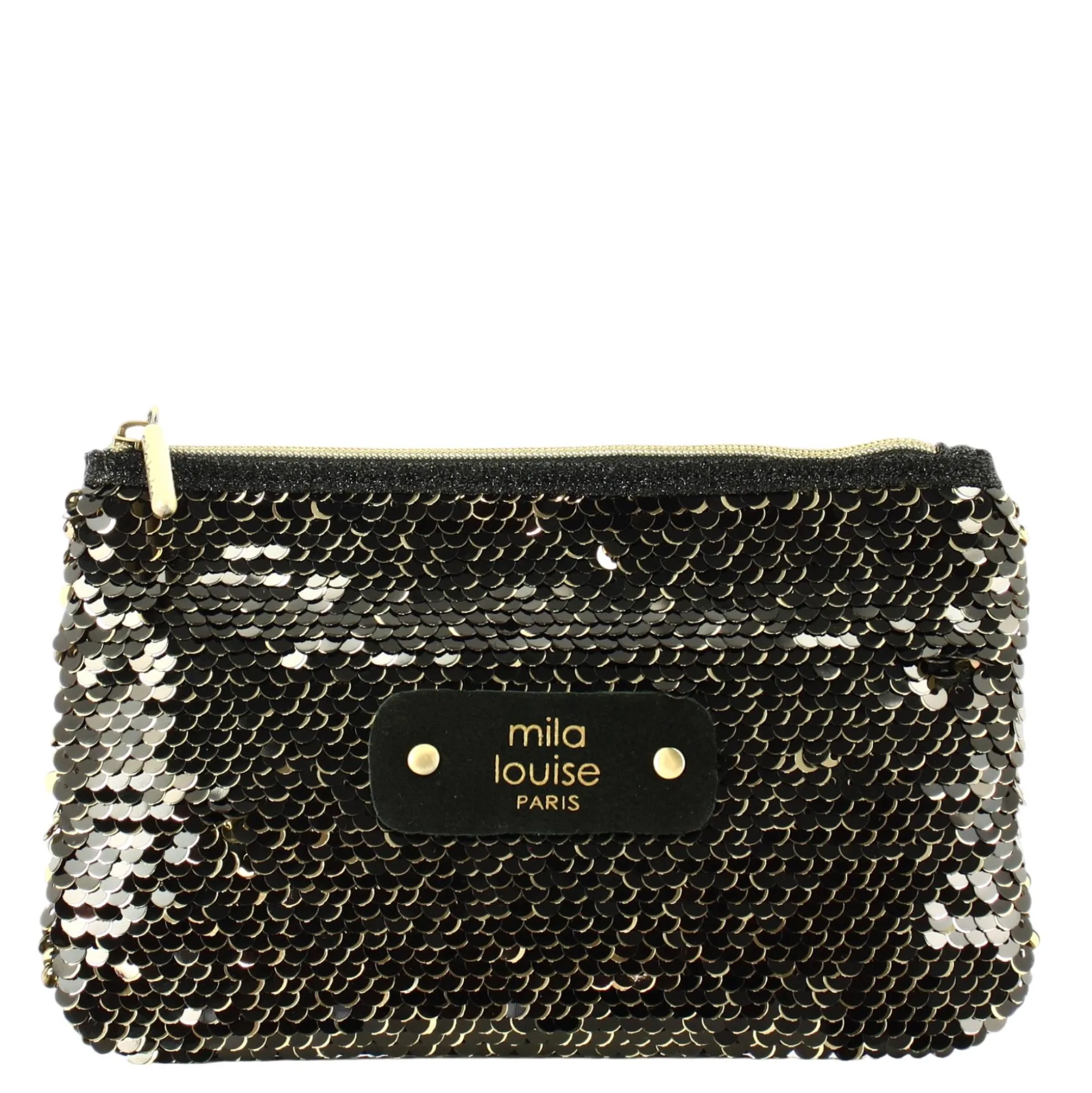 Mila Louise Petite pochette zippee a sequins SC7*Femme Pochettes