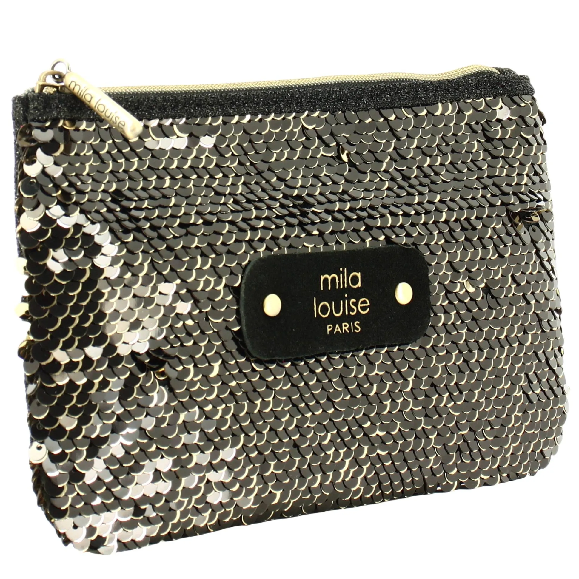 Mila Louise Petite pochette zippee a sequins SC7*Femme Pochettes