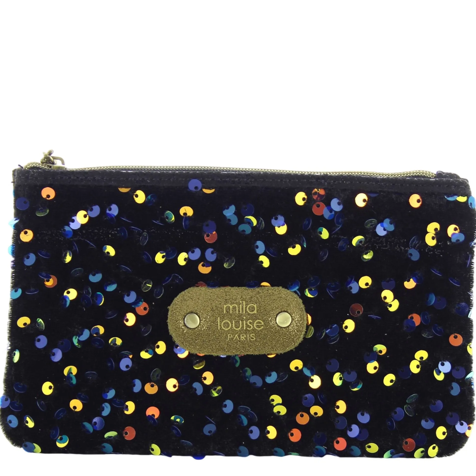 Mila Louise Petite pochette zippee a sequins SC7*Femme Pochettes
