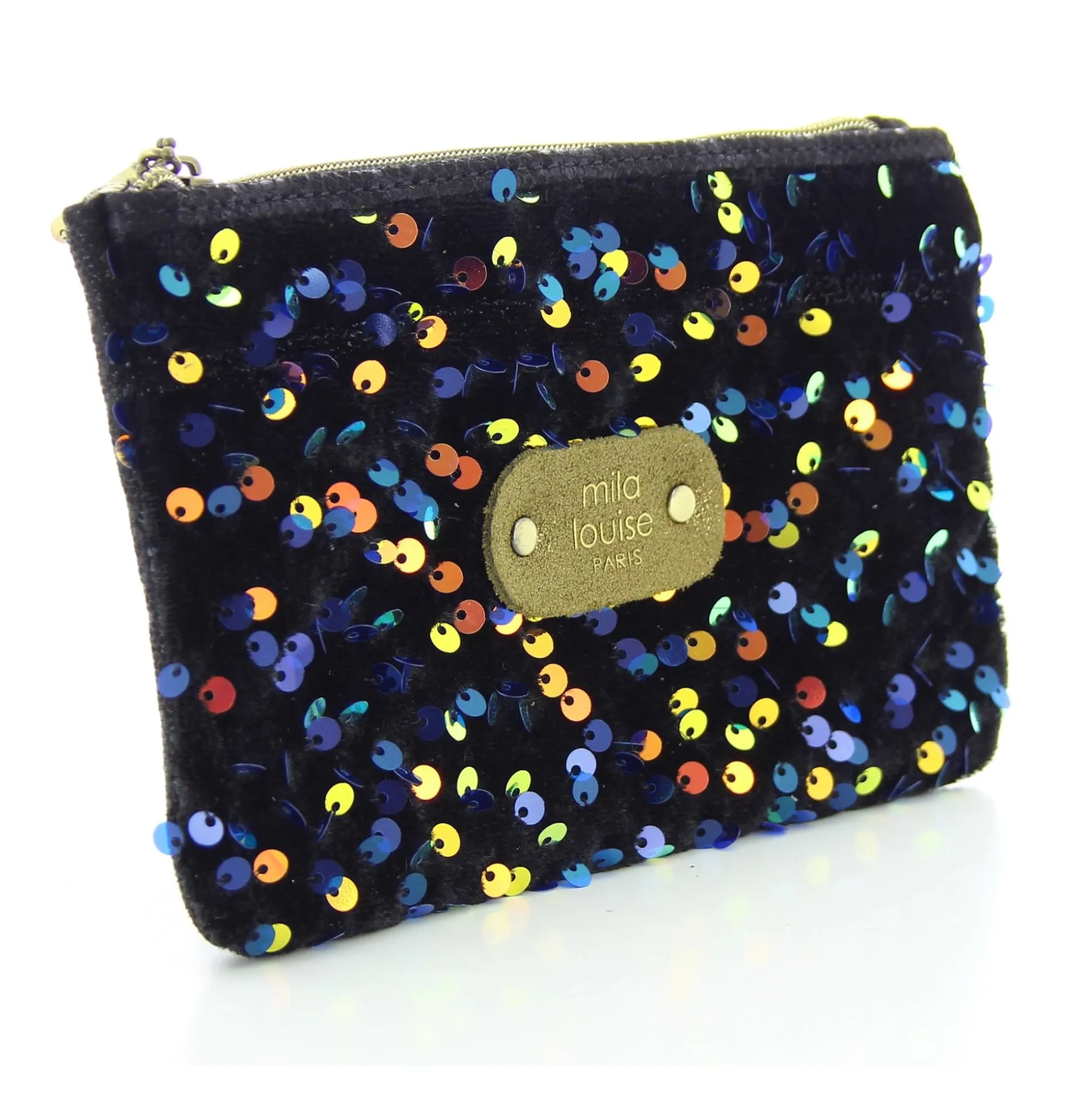 Mila Louise Petite pochette zippee a sequins SC7*Femme Pochettes