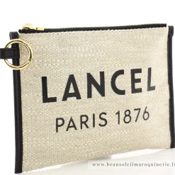 Lancel Pochette zippee Summer Tote toile de jute*Femme Pochettes