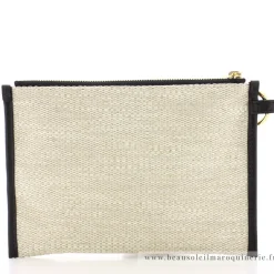 Lancel Pochette zippee Summer Tote toile de jute*Femme Pochettes