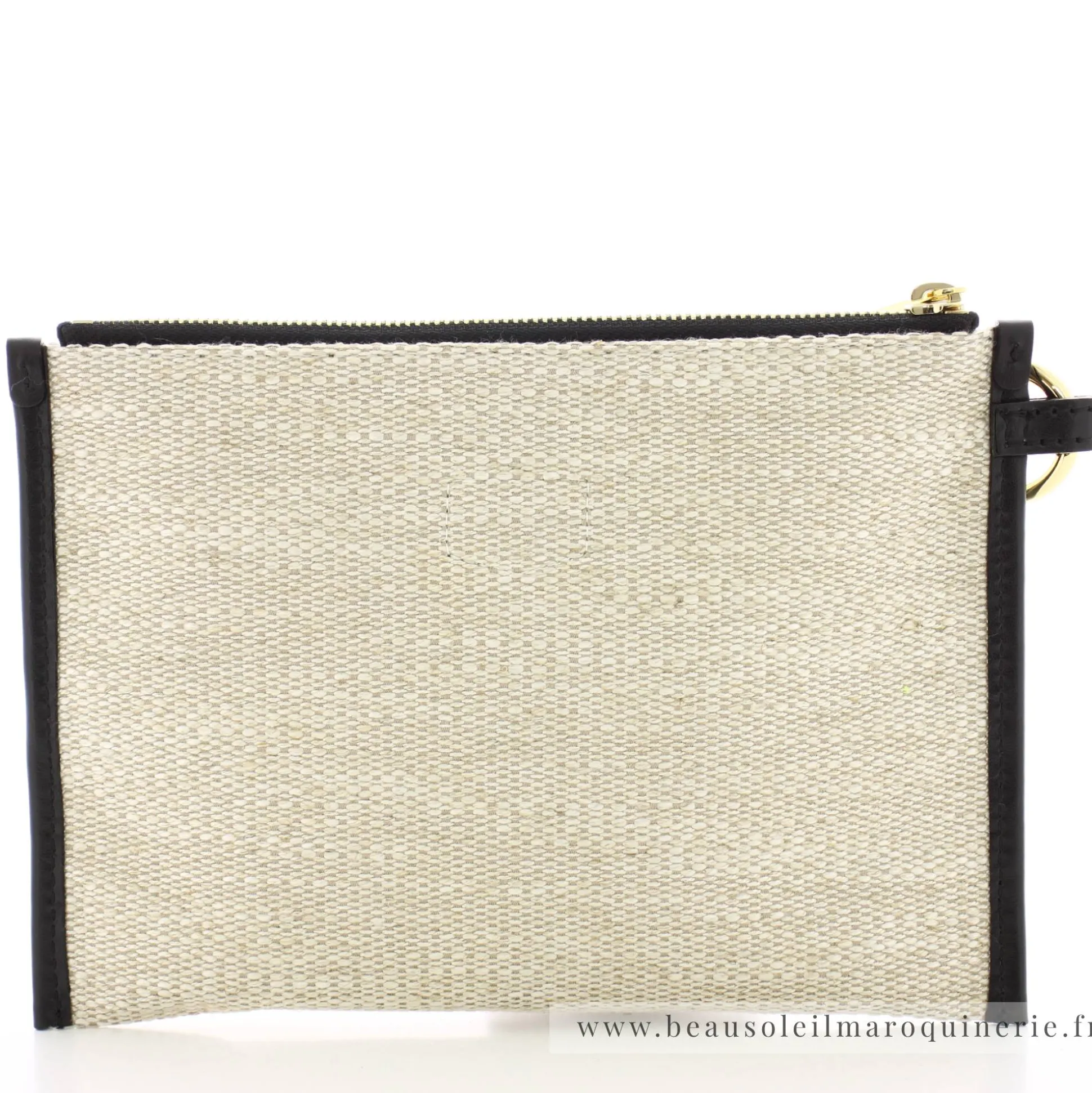 Lancel Pochette zippee Summer Tote toile de jute*Femme Pochettes