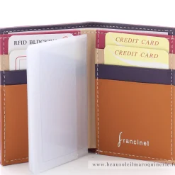 Francinel Porte-cartes Casual multicolore cuir 14 fentes*Femme Porte-Cartes Femme
