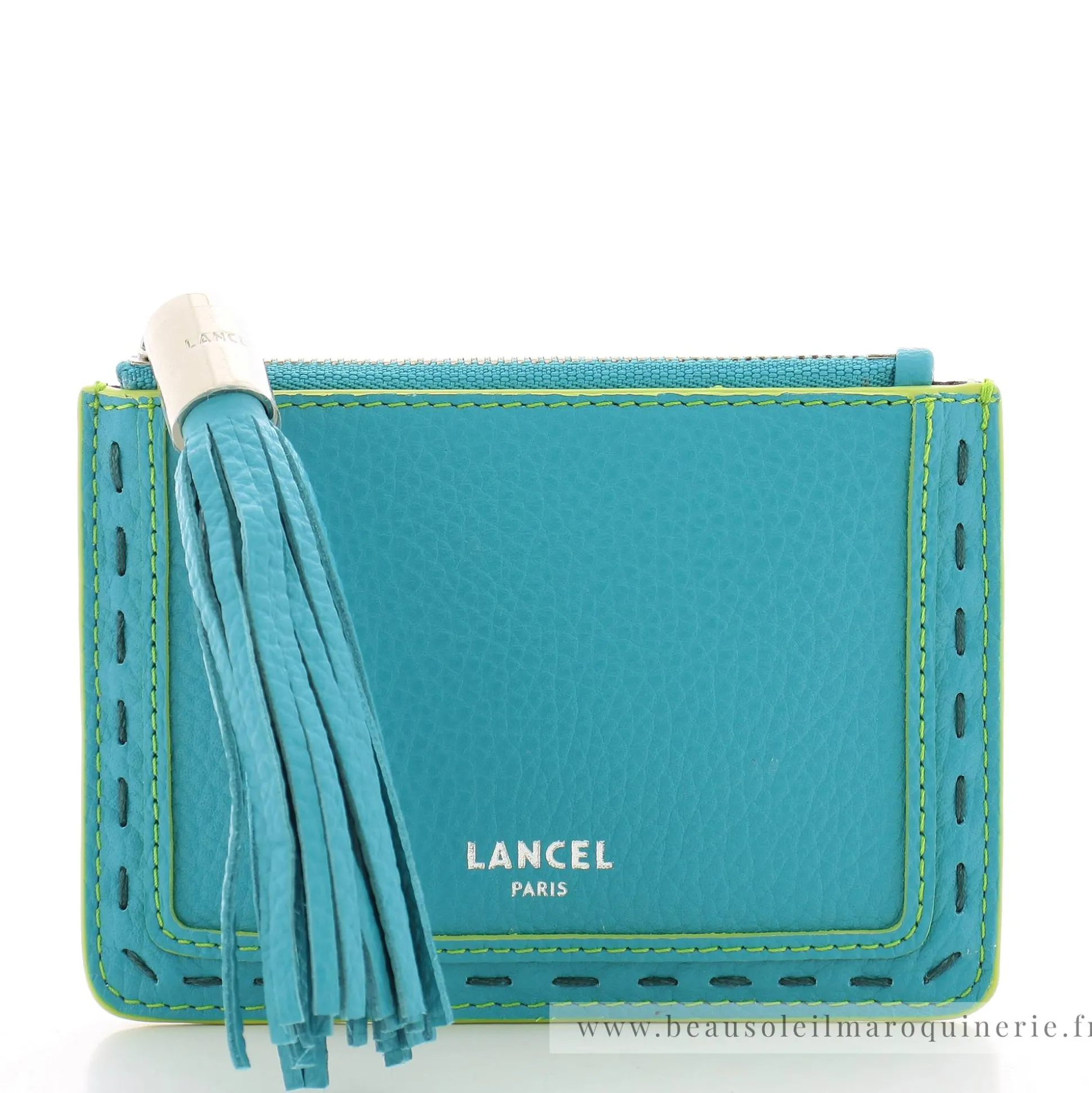 Lancel Porte-cartes zippe L cuir graine Premier Flirt*Femme Porte-Cartes Femme