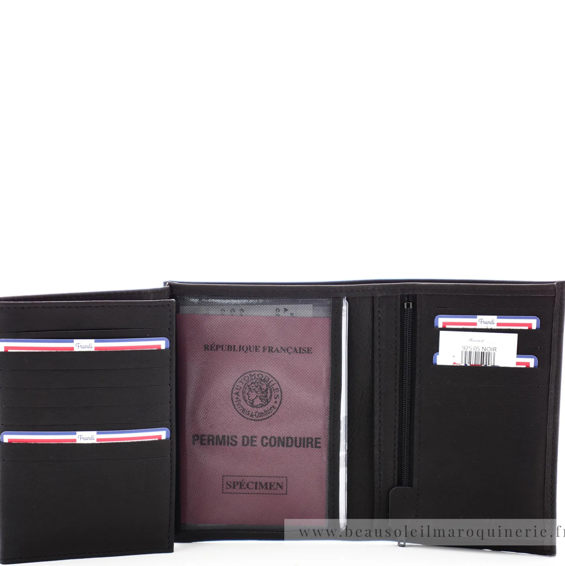 Frandi Portefeuille 3 volets en cuir Authentique*Homme Portefeuilles Homme