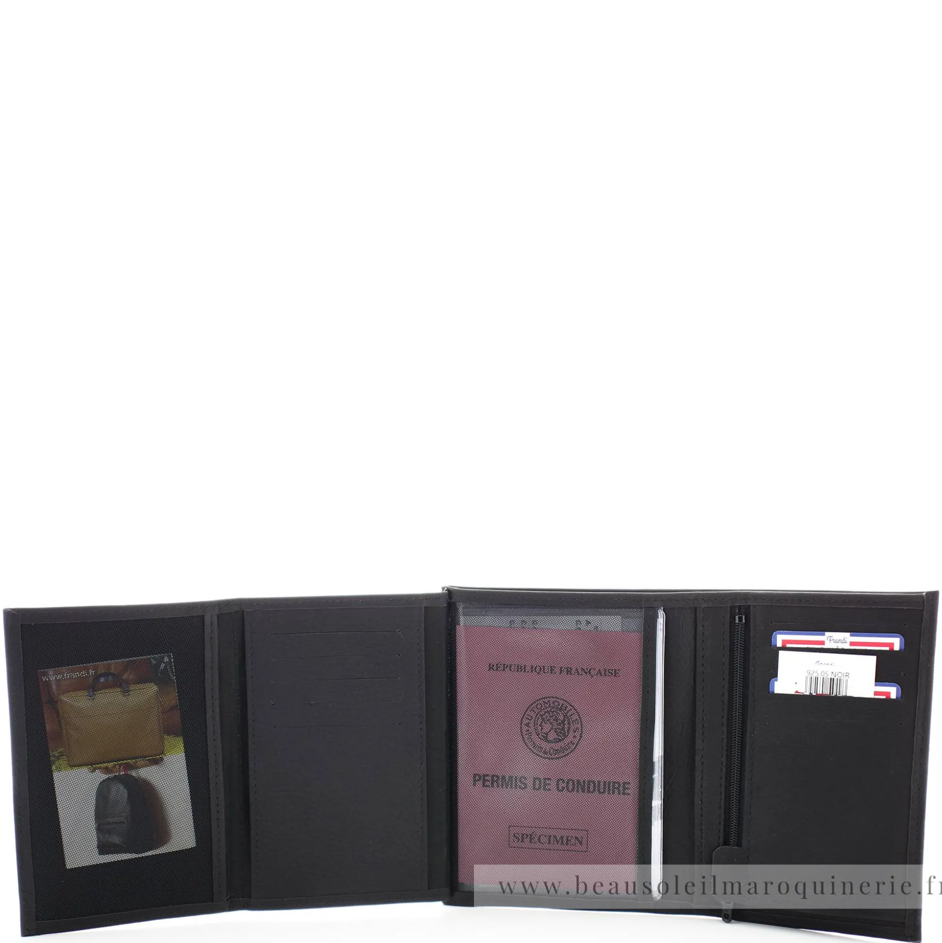 Frandi Portefeuille 3 volets en cuir Authentique*Homme Portefeuilles Homme