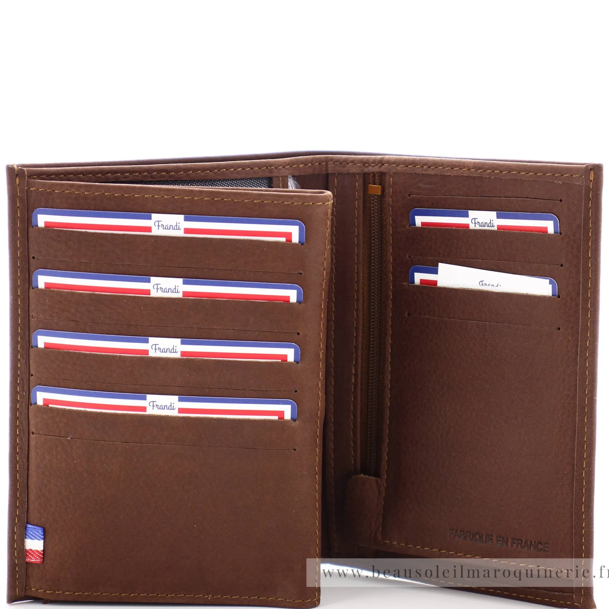 Frandi Portefeuille 3 volets en cuir Authentique*Homme Portefeuilles Homme