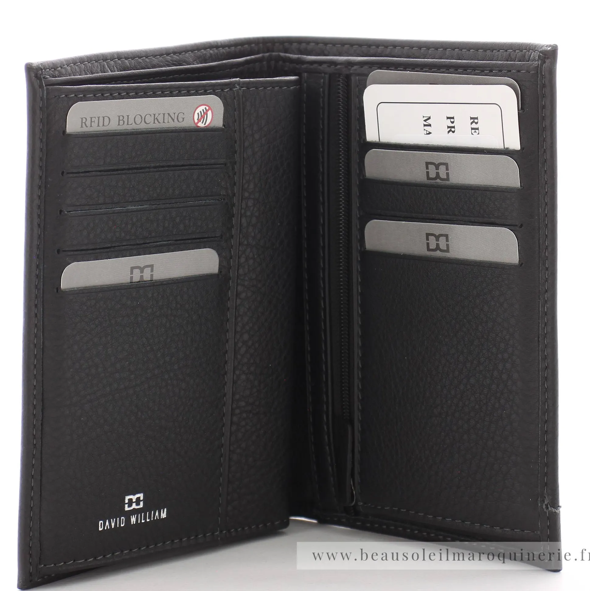 David William Portefeuille 3 volets en cuir Helva*Homme Portefeuilles Homme