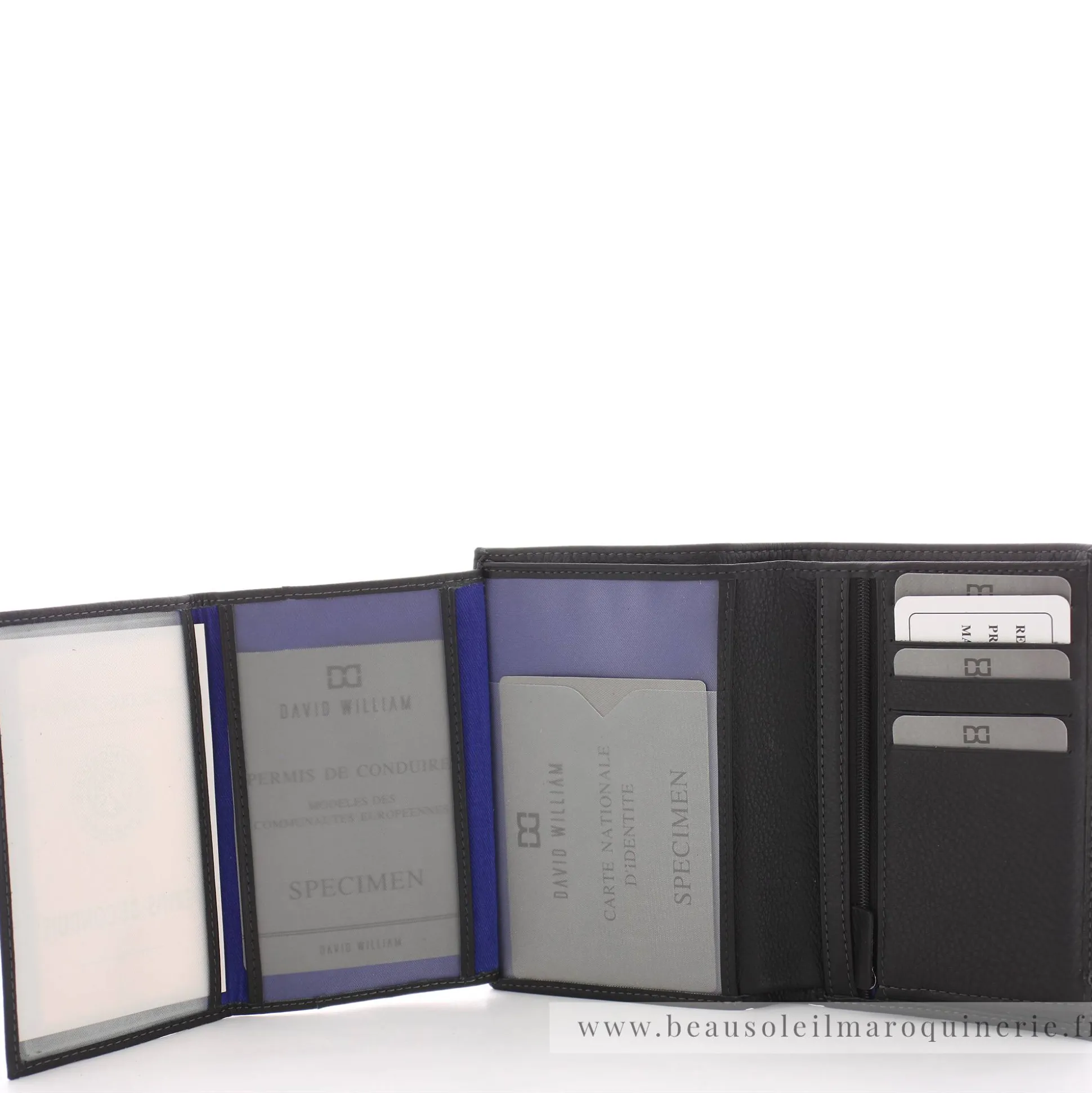 David William Portefeuille 3 volets en cuir Helva*Homme Portefeuilles Homme
