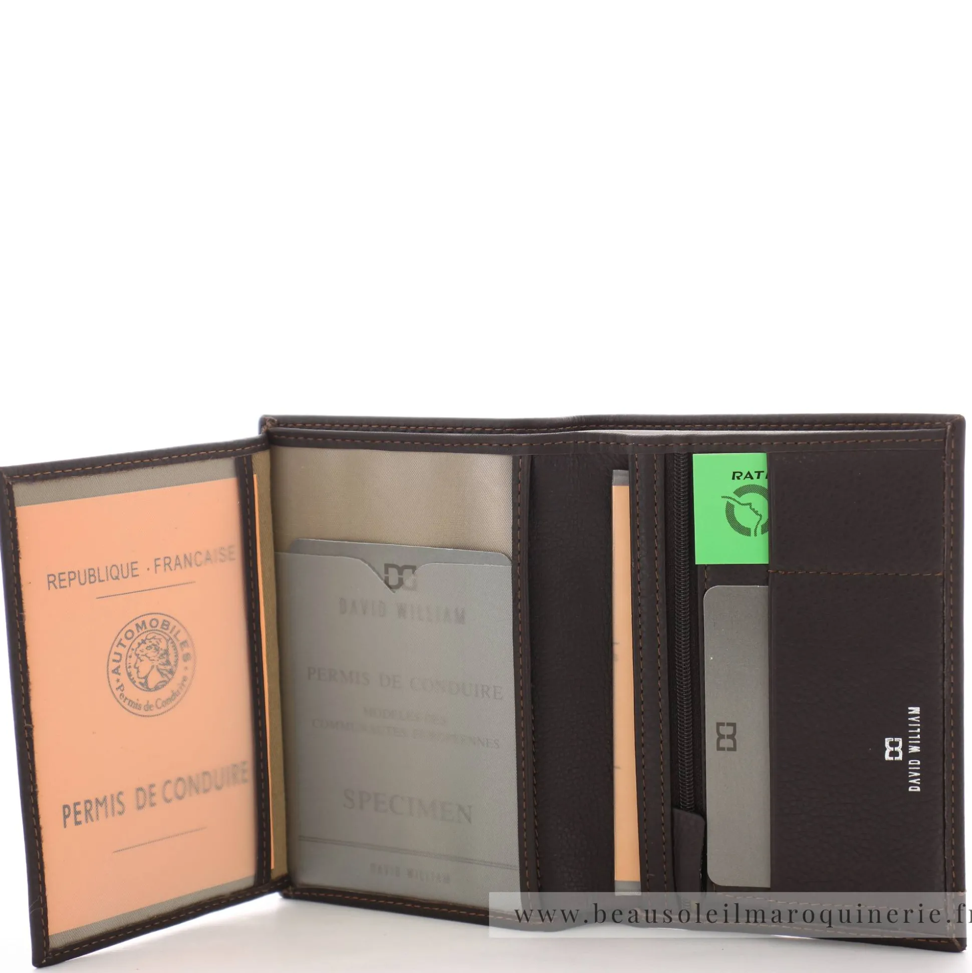 David William Portefeuille 2 volets Helva en cuir de vachette*Homme Portefeuilles Homme