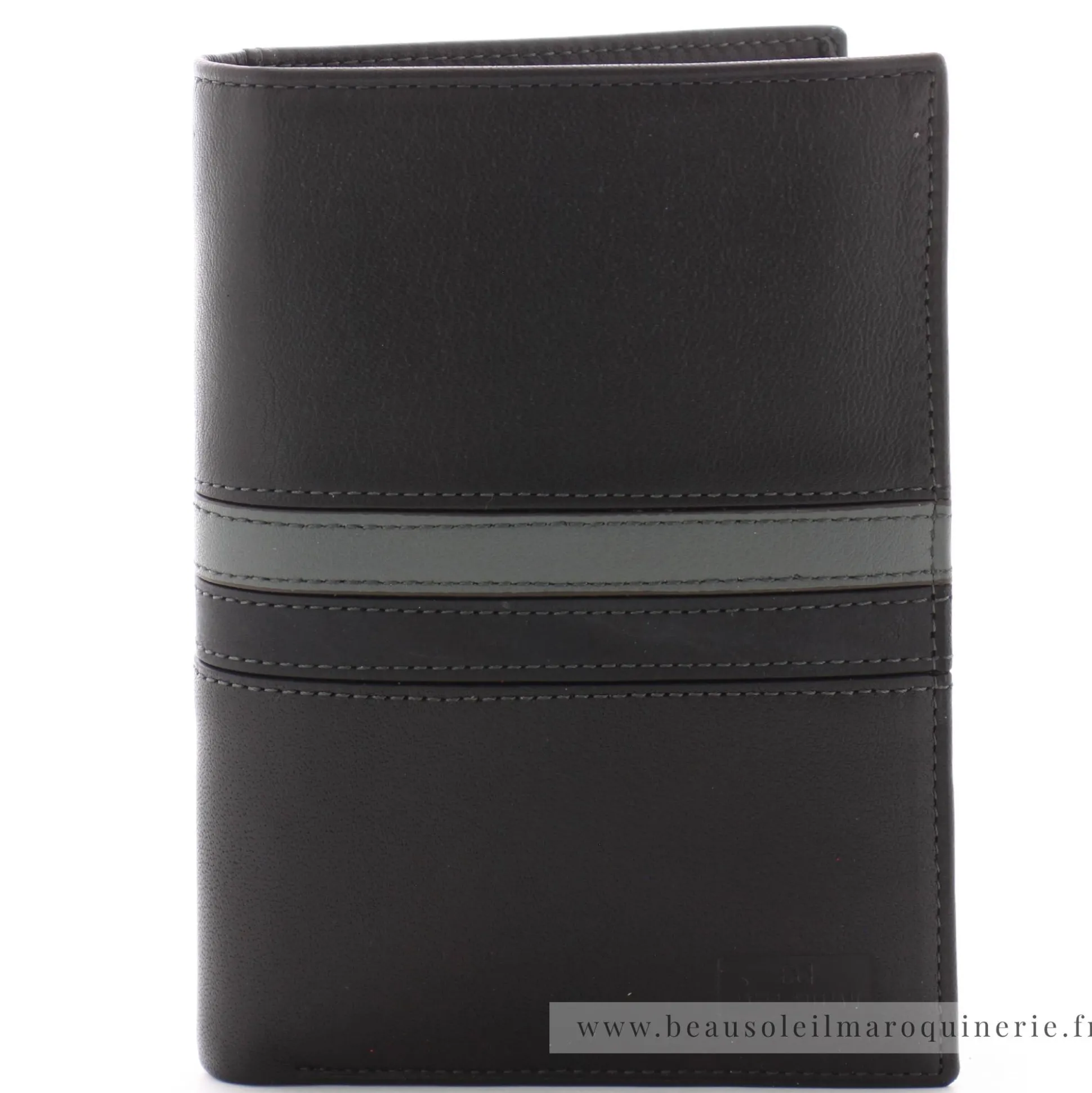 David William Portefeuille 2 volets Roussere detail bandes*Homme Portefeuilles Homme