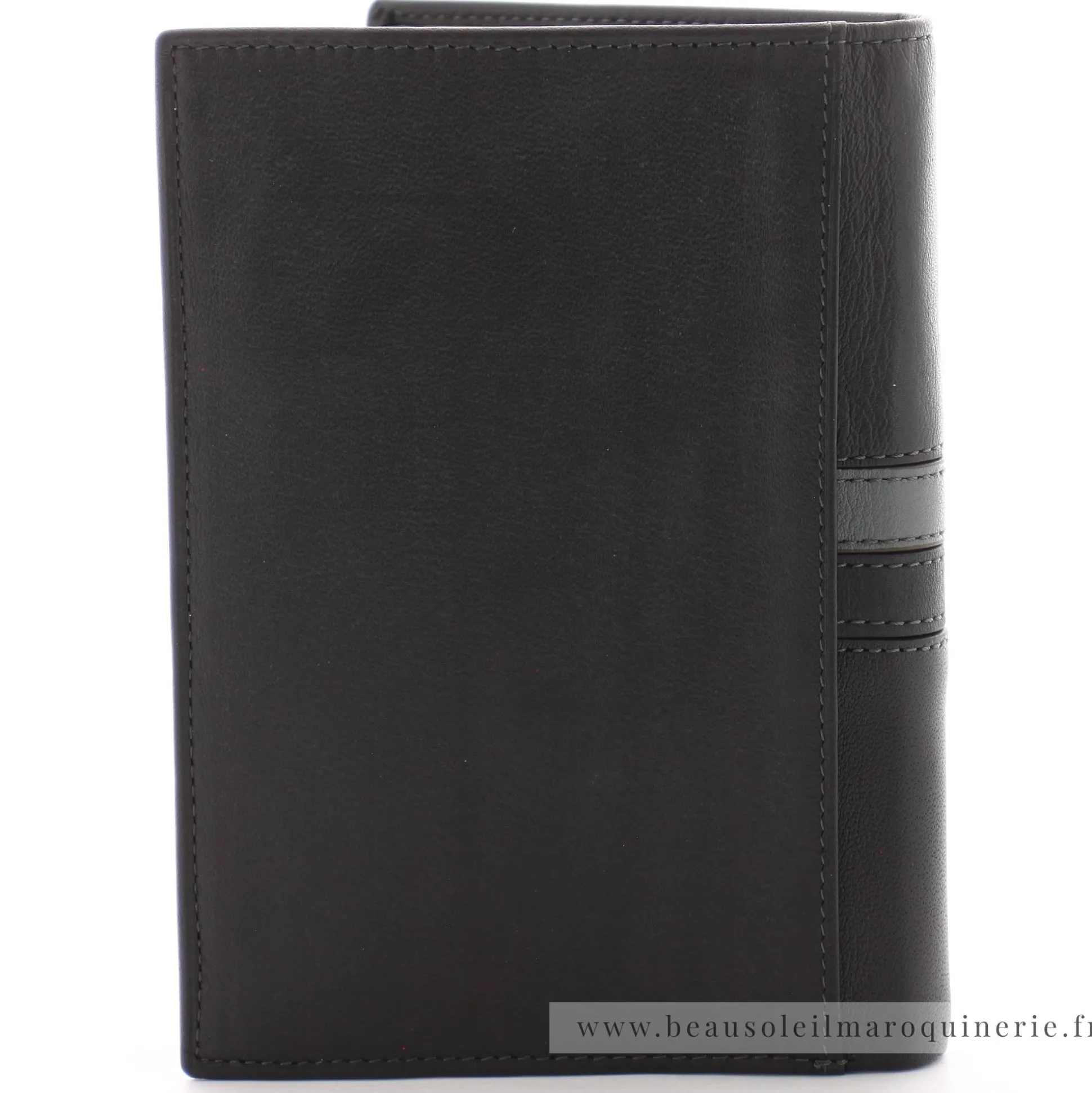 David William Portefeuille 2 volets Roussere detail bandes*Homme Portefeuilles Homme