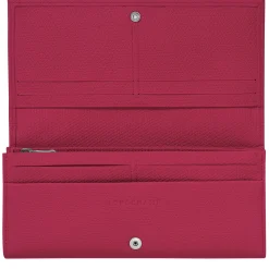 Longchamp Portefeuille a rabat effet graine Le Roseau*Femme Portefeuilles Femme