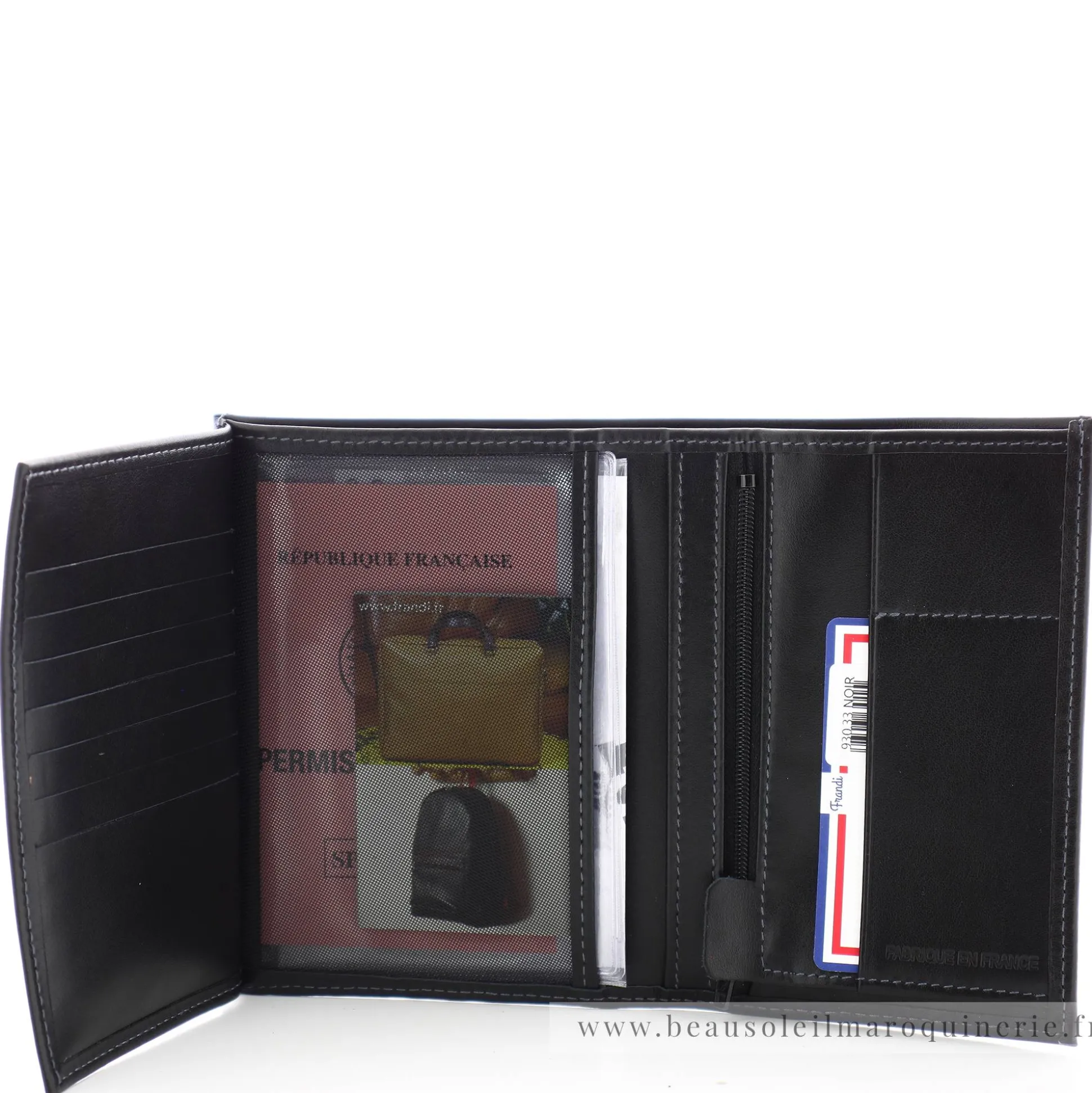 Frandi Portefeuille cuir Luxe 2 volets multi-cartes*Homme Portefeuilles Homme