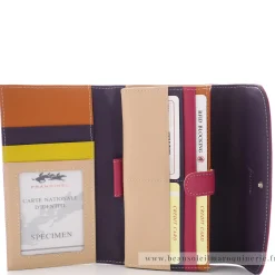 Francinel Portefeuille cuir multicolore a rabat Casual*Femme Tout En Un Femme|Portefeuilles Femme