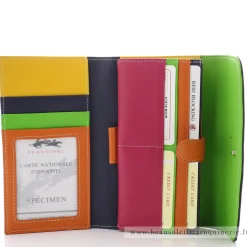 Francinel Portefeuille cuir multicolore a rabat Casual*Femme Tout En Un Femme|Portefeuilles Femme