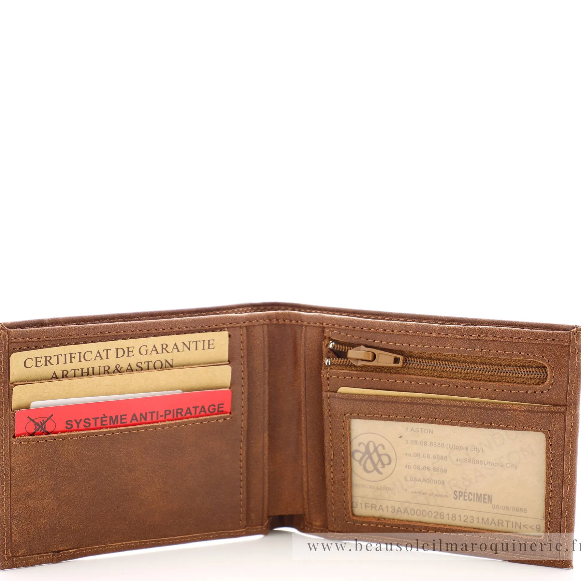 Arthur Aston Portefeuille horizontal en cuir 1438*Homme Portefeuilles Homme