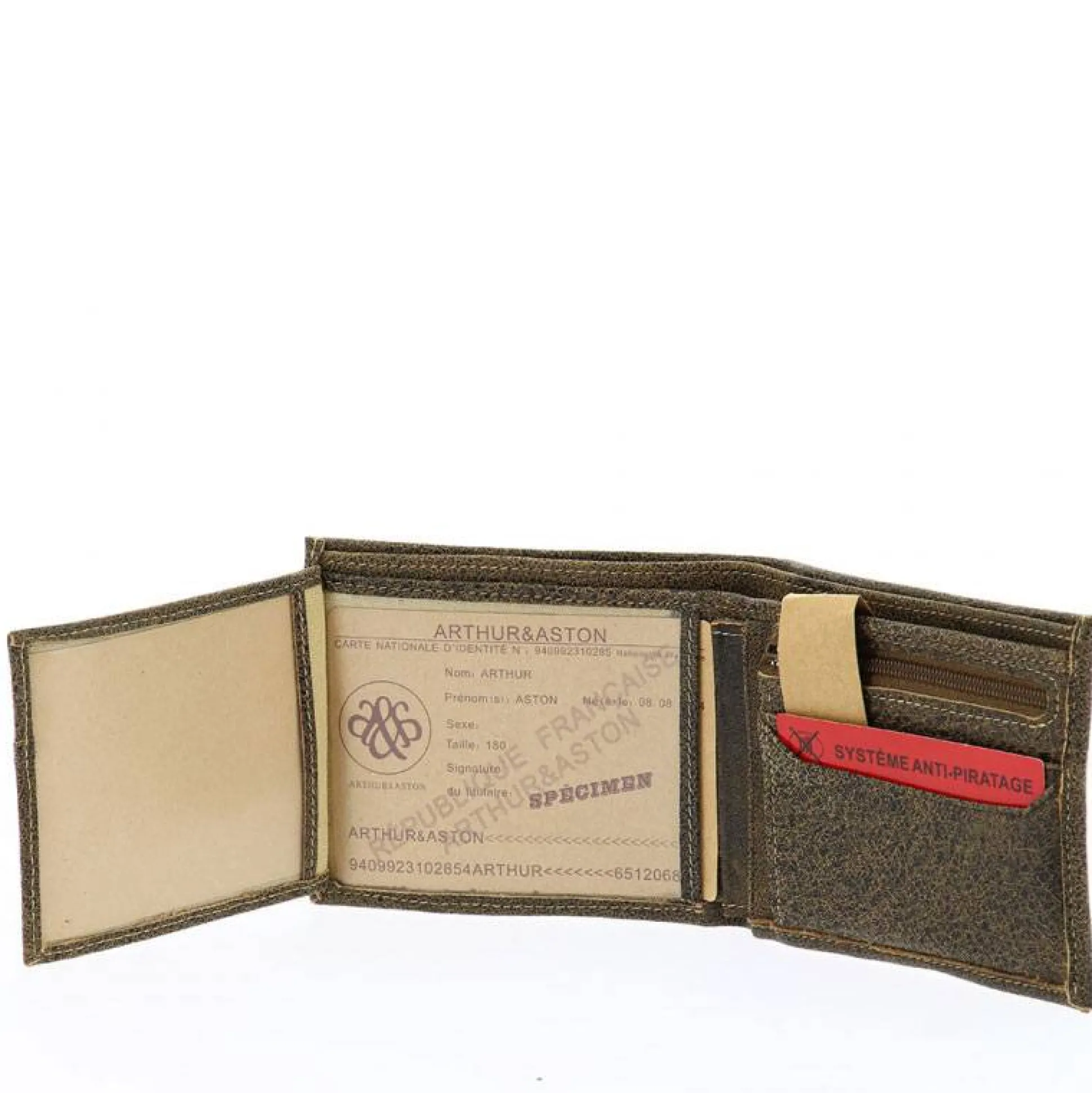 Arthur Aston Portefeuille italien cuir destroy Cristiano*Homme Portefeuilles Homme
