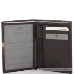 David William Portefeuille junior en cuir de vachette Roussere*Homme Portefeuilles Homme
