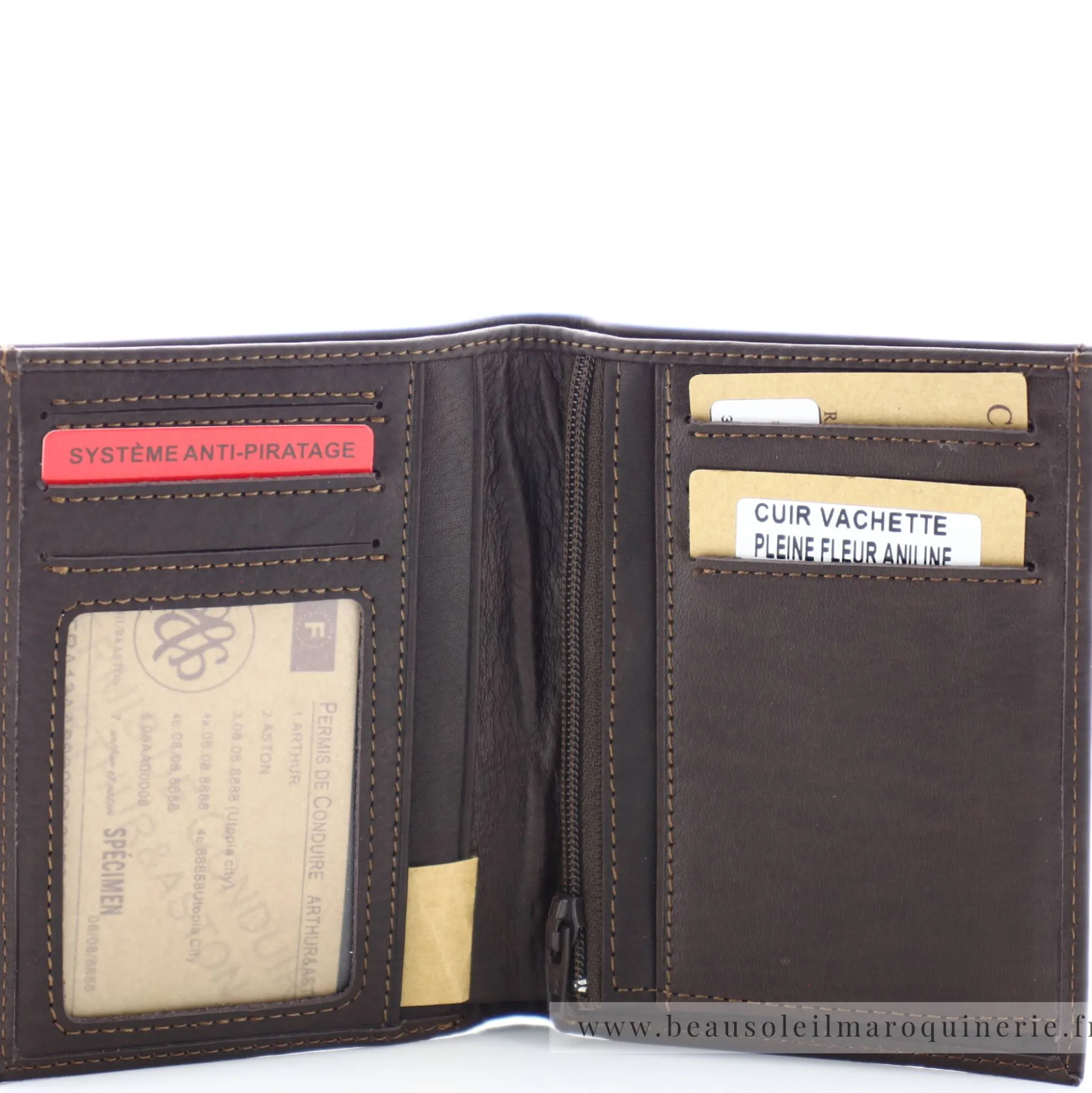Arthur Aston Portefeuille plie en cuir plonge Pablo*Homme Portefeuilles Homme